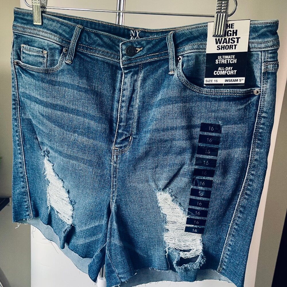 New York & Company High-Waist Denim Short
